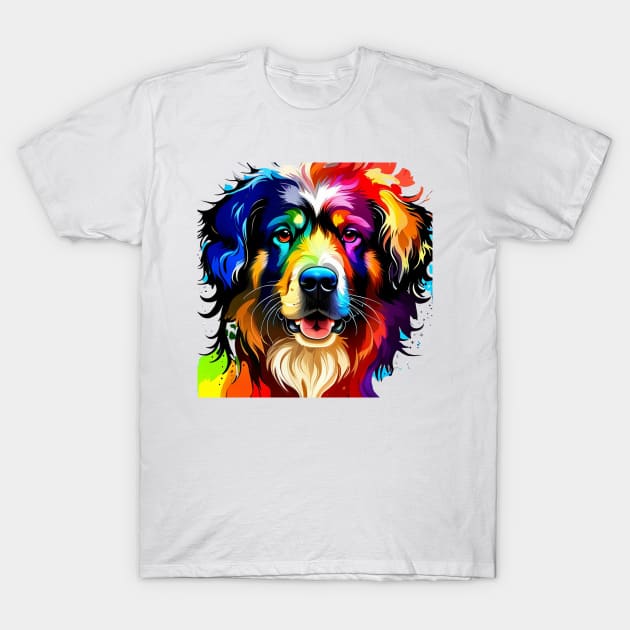 Leonberger Radiance A Symphony of Vibrant Colors T-Shirt by genXarts